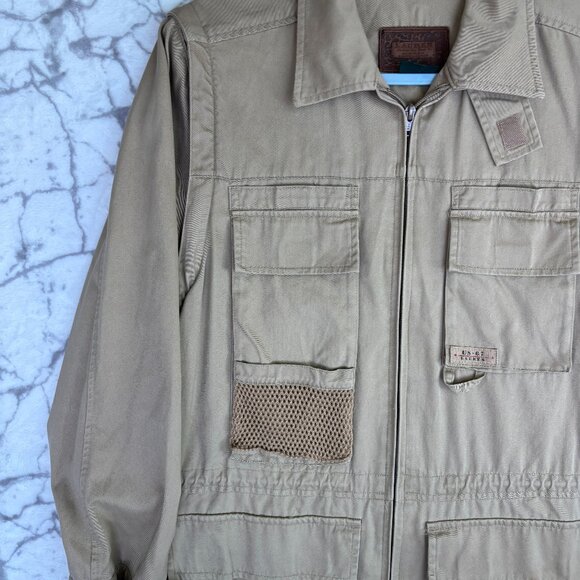 RALPH LAUREN Fishing Jacket Men's S Tan Utility Removeable Sleeves Multi-Pockets - Picture 3 of 8